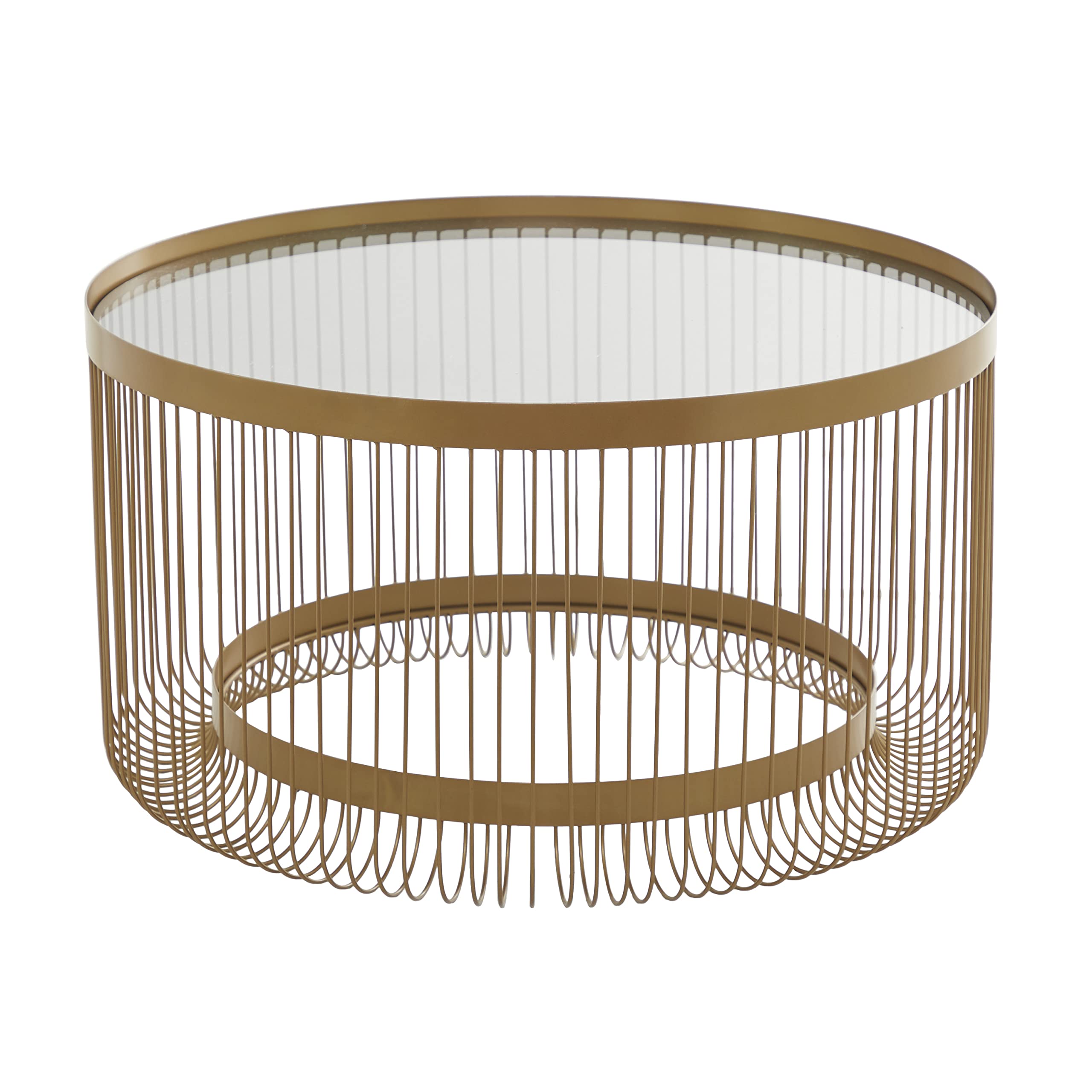 Deco 79 Metal Living Room Coffee Table Table with Clear Glass Top Center Table 32 x 32 x