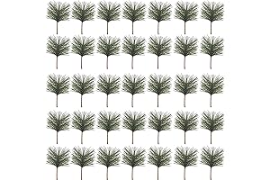 TIHOOD Artificial Green Pine Needles Branches - Small Pine Twigs Stems Picks