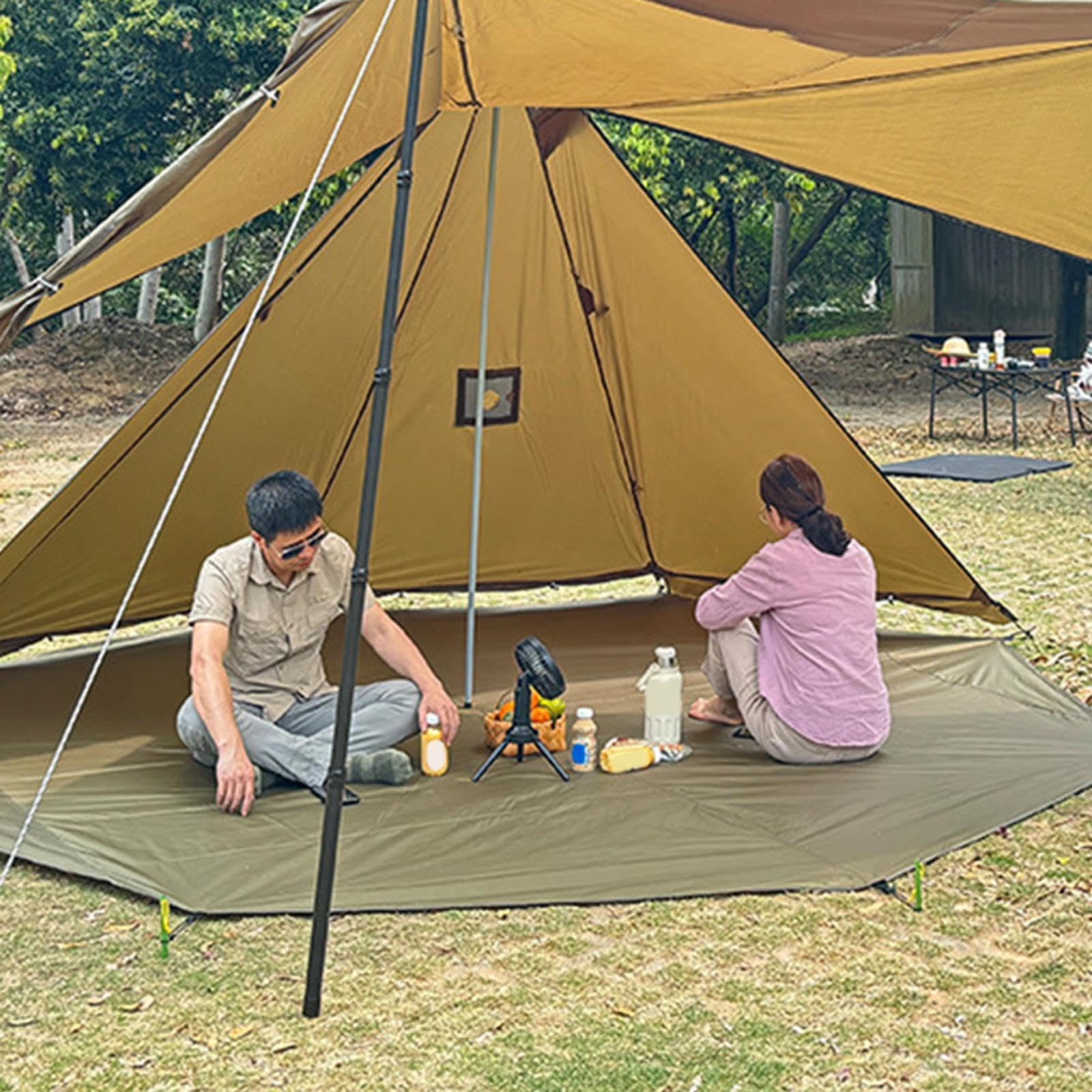 Tapis de Sol – Bâche octogonale imperméable | Tapis de Sol Multifonction | pour camping, pique-nique, randonnée, de jeux et parcs, et tissu Oxford résistant à l'usure