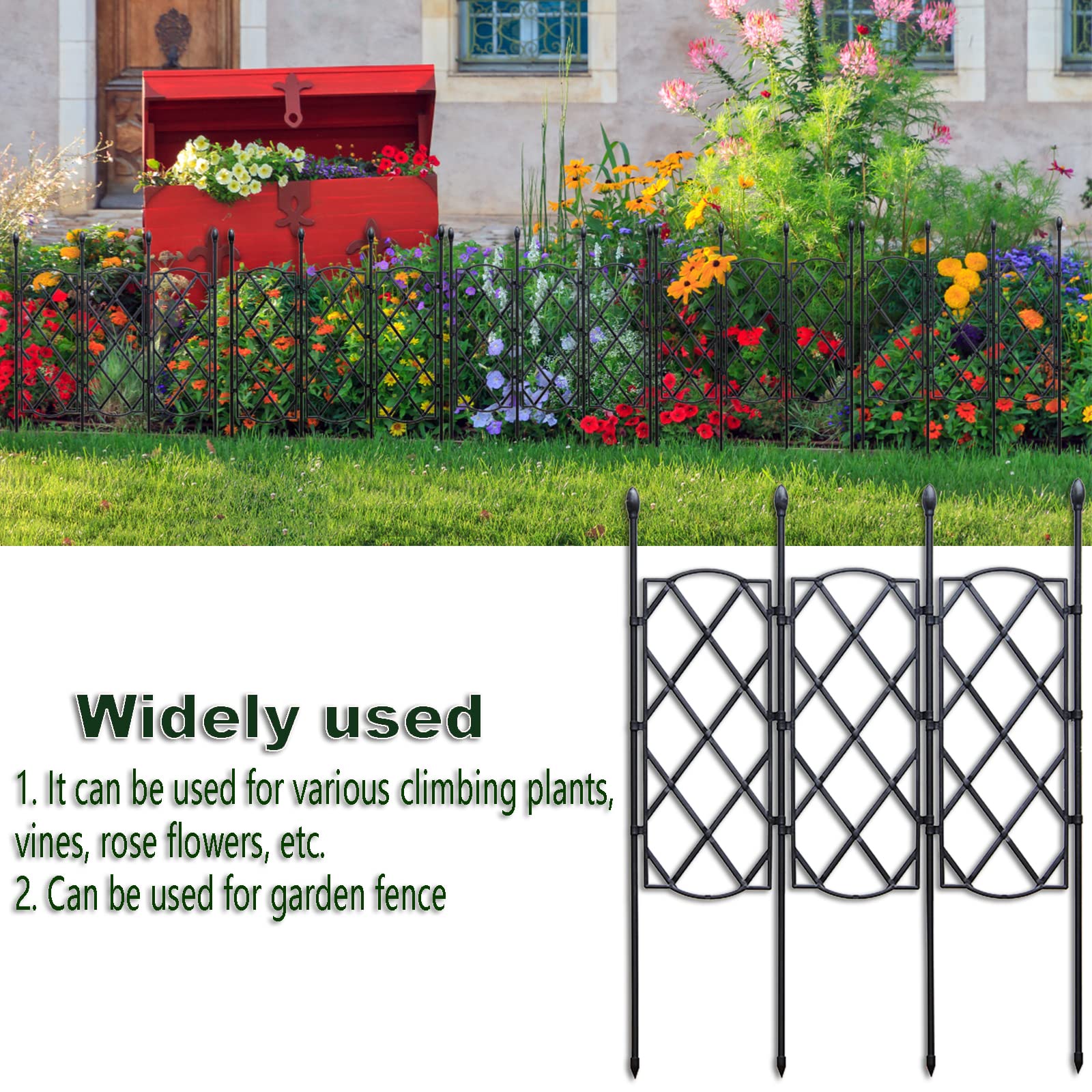 Enrejado Plantas Trepadoras PLANTOP Enrejado De Jardín Mejorado Para  Plantas Trepadoras Al Aire Libre, Marco De Enrejado De Plantas De 64 X 18  Pulgadas Para Plantas En Maceta Con Lazo Giratorio, Enrejado, image size:1600x1600