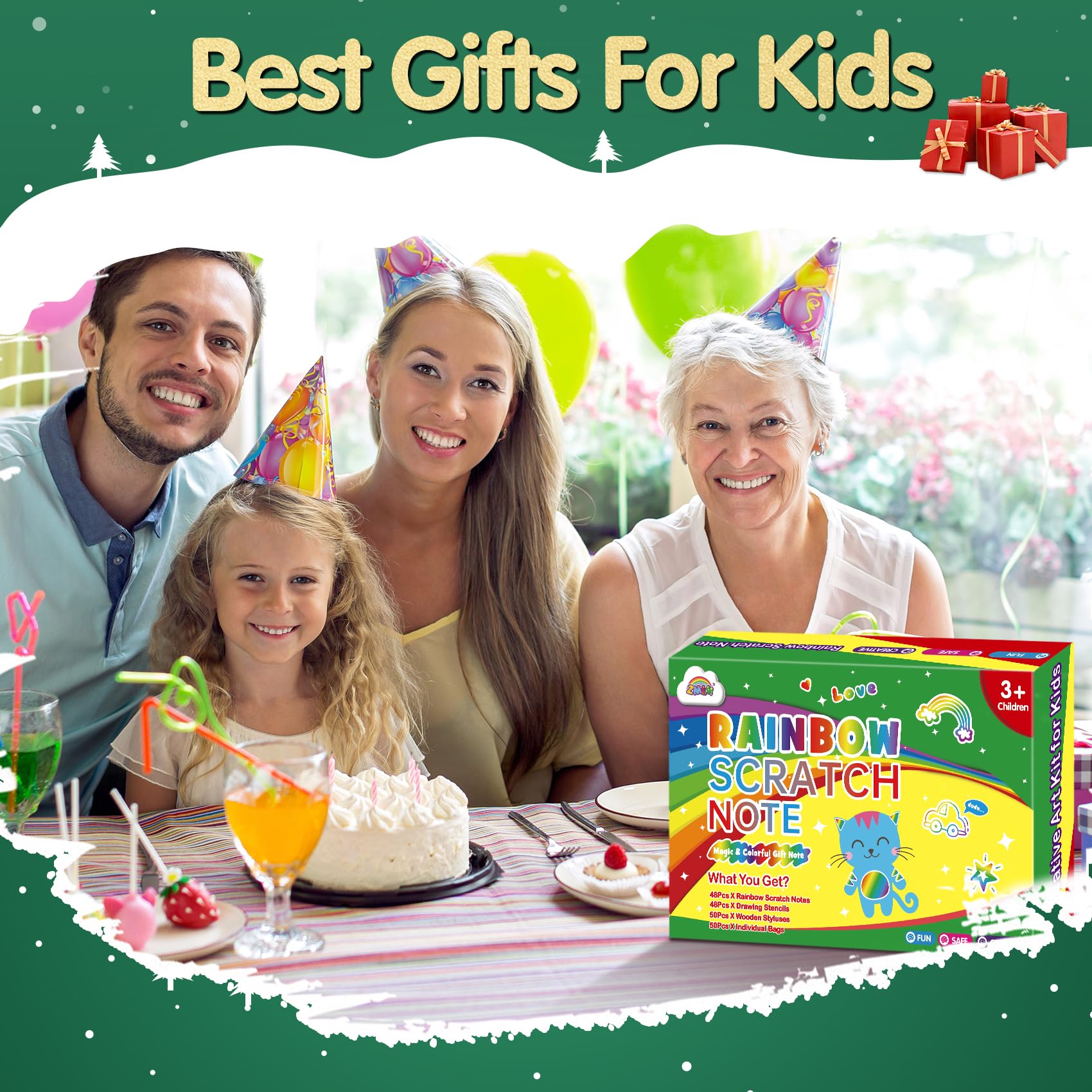 ZMLMScratch Art Party Favors: 48 Pcs Birthday Gifts Goodie Bags Stuffers Rainbow Scratch Paper Craft Notebooks for Kids 4-8 Classroom Prize Students