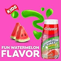 Vista 4 de Colgate pasta de dientes anticavidades para niños con flúor para edades de 2+, sabor a explosión de sandía - 4.6 onzas (4 unidades)