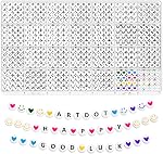 ARTDOT 1400 Pcs Perles de lettre pour bracelets, 28 Styles Bracelet Organized Making Kit Clay Alphabet Perles pour faire des artisanats de bijoux Cadeau d'amitié pour les filles Adultes Peinture Diamant Accessoires