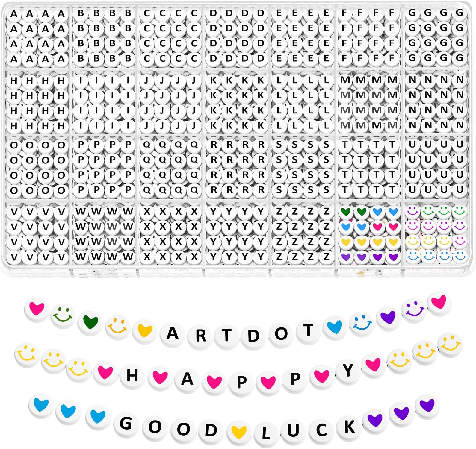 ARTDOT 1400 PCS Letter Beads for Jewelry Making Kit, 28 Styles Alphabet Beads for Friendship Bracelets Assorted Preppy Beads with Storage Case