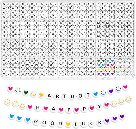 ARTDOT 1400 PCS Letter Beads, 28 Styles Friendship Bracelets Assorted Alphabet Preppy Jewelry Making Kit with Case