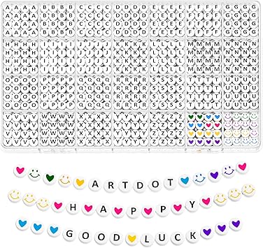 ARTDOT 1400 PCS Letter Beads for Jewelry Making Kit, 28 Styles Alphabet Beads for Friendship Bracelets Assorted Preppy Beads with Storage Case
