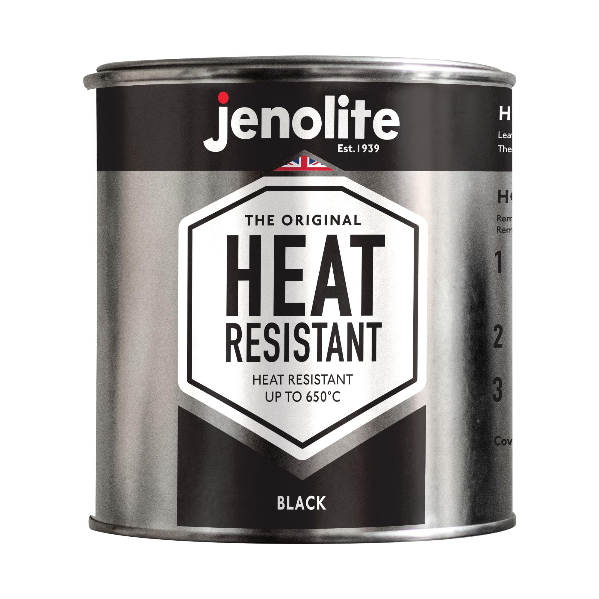 JENOLITE Heat Resistant Matt Black Paint | 500ml | 650°C | Multi-Surface | Ideal for BBQ, Stoves, Chimineas, Fire Screens & Surrounds, Automotive