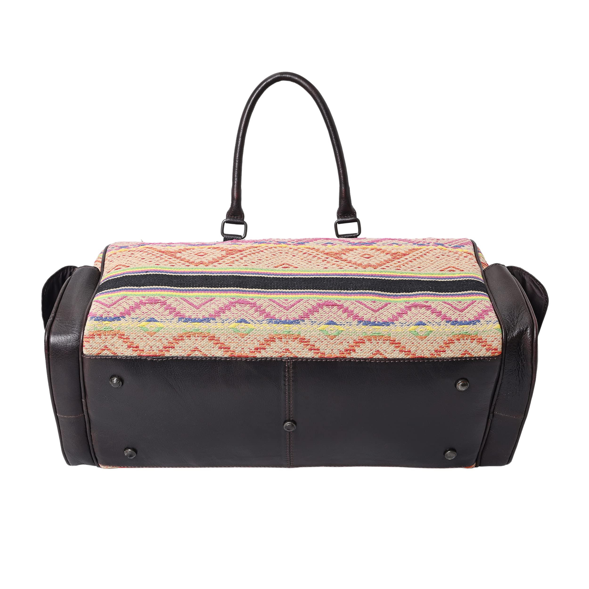 ZINT Multicolour Genuine Full Grain Leather Unisex Holdall Travel Duffle Weekender Bag - Image 4 thumbnail