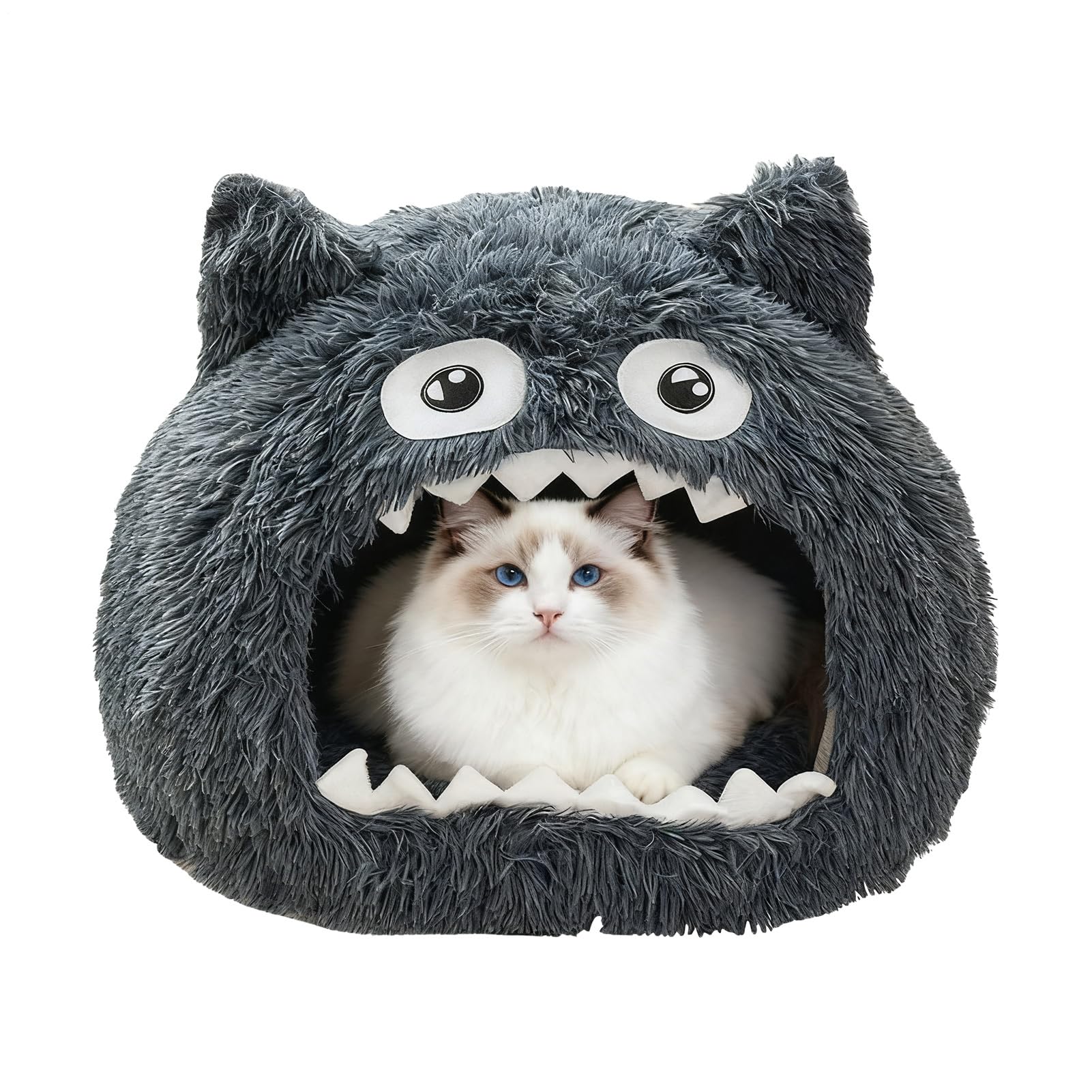 Cama Cueva para Gatos Suave Y Cálido con Diseño De Abierta | Cueva Para Gatos Con Cojin Lavable Para Cachorros y y Mascotas Pequeñas para Interior y Exterior para Navidad