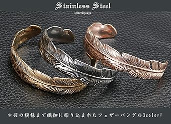 SAAD サード フェザー 羽根 バングル ブレスレット シルバー 真鍮 81RtD08PG4L._AC_SX342_.jpg