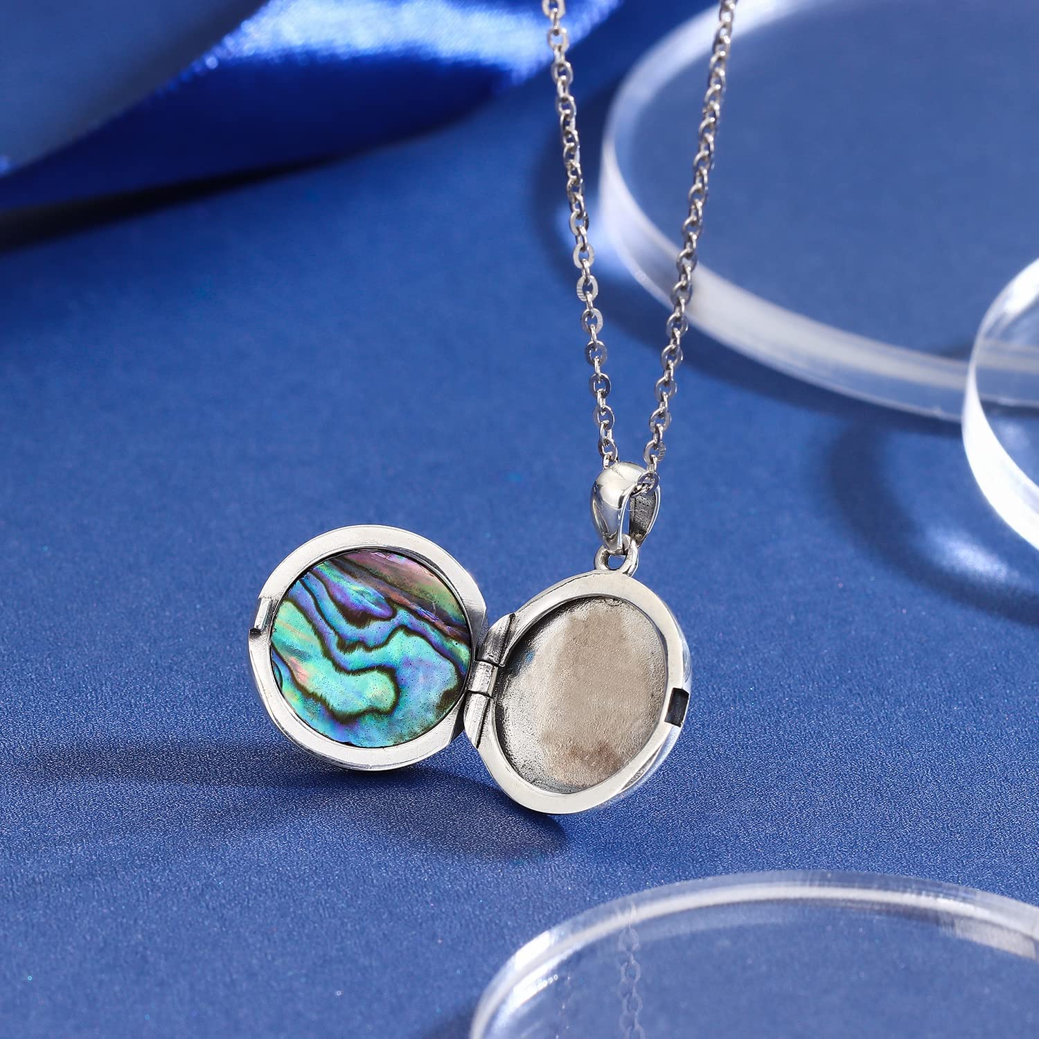 Odinstone Ciondolo Portafoto Collana con Medaglione Foto in Argento Sterling 925, Albero della Vita Collane da donna Medaglione Portafoto, Memoria Gioielli Regali per Donna