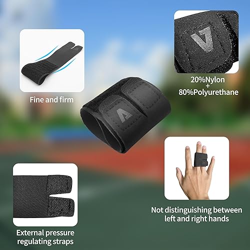 Miniatura 9 de Férula de dedo 2 piezas de soporte de dedo de un solo dedo con correa de fijación ajustable, enderezador de dedos para lesiones deportivas,