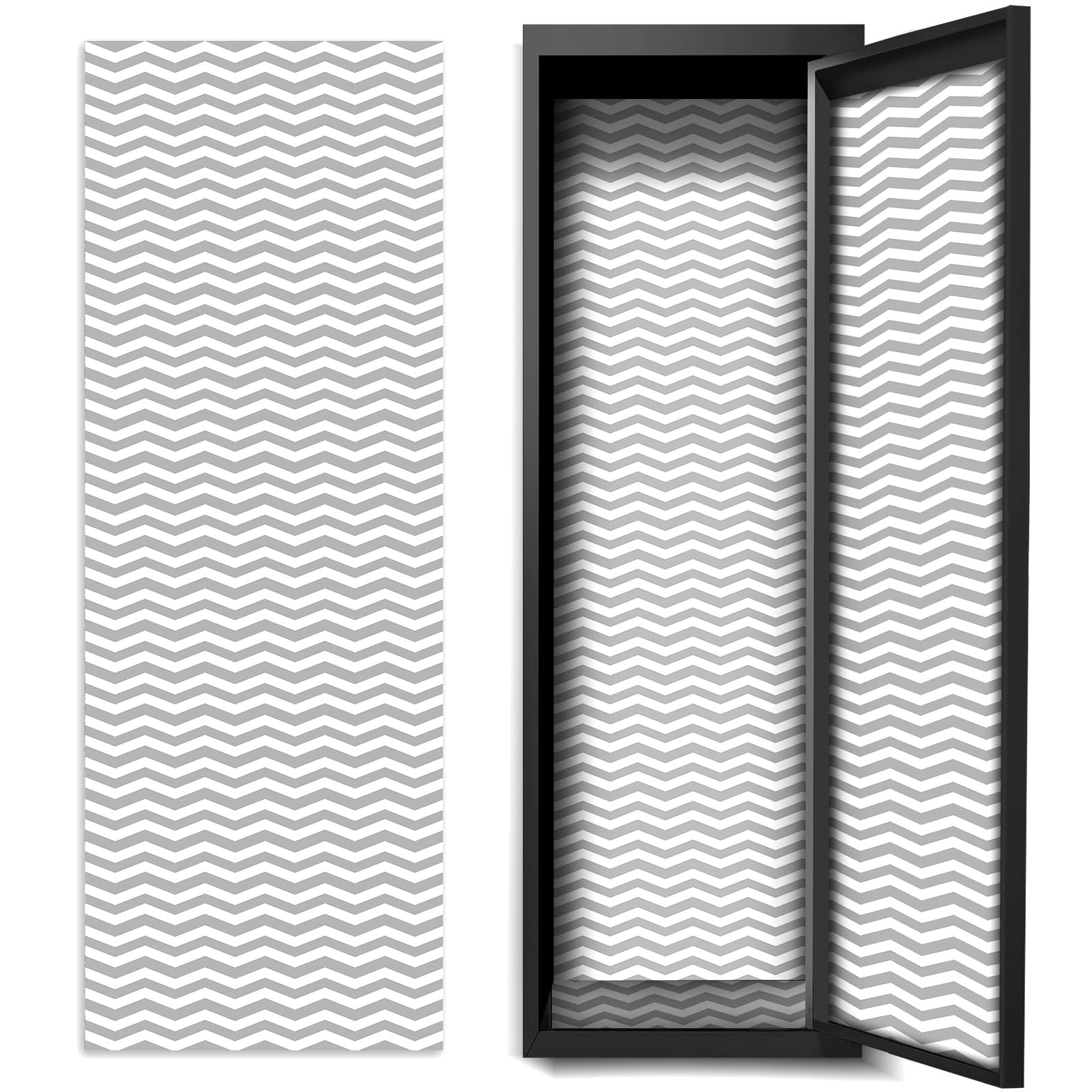 Hsei Deluxe School Locker Magnetic Wallpaper 12" x 36" Decorative Magnetic Locker Sheets School Locker Covering Removable Locker Accessories for Girl Boy School Office University (Gray Line)