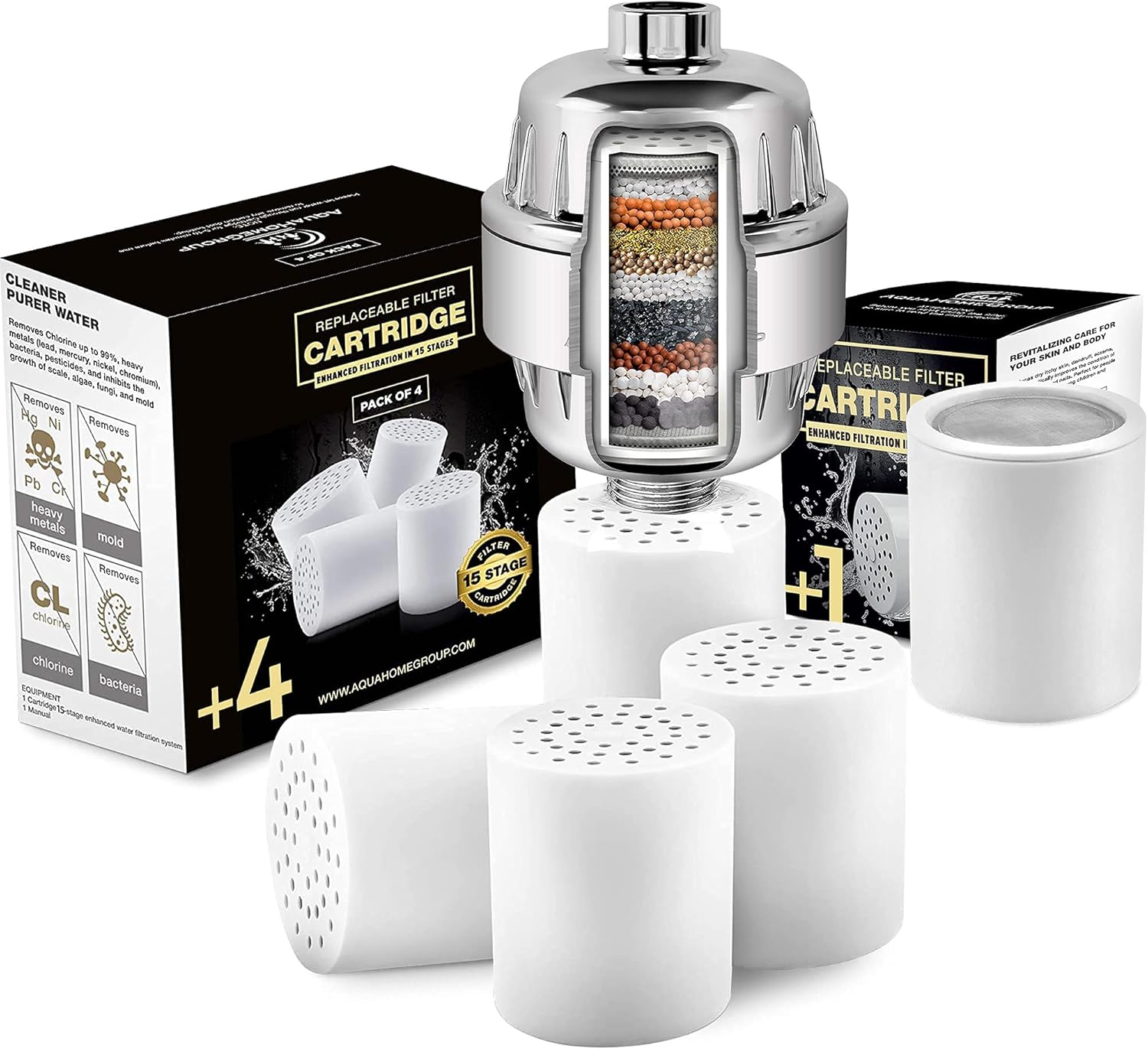 Buy AquaHomeGroup 15 Stage Shower Filter with Vitamin C for Hard Water