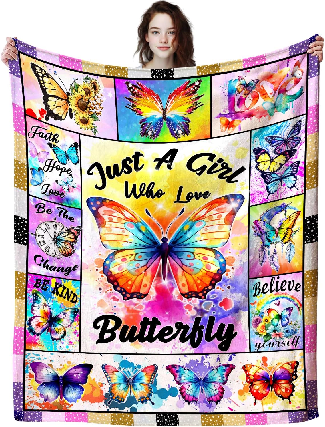 Eunpoie Butterfly Blanket Gifts for Women, 3D Printed