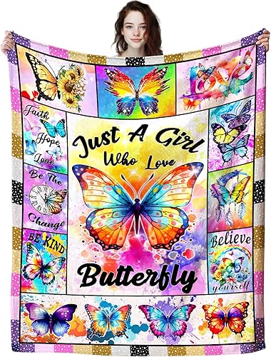 Eunpoie Manta de mariposa para mujeres, mantas impresas en 3D de mariposas y mantas de mariposas para amantes de las mariposas, regalos de ropa de