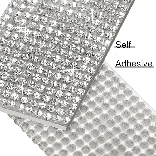 Miniatura 3 de 5 rollos de cinta autoadhesiva con diamantes de imitación de cristal y diamantes de imitación de 0.079 in para manualidades, manualidades, eventos