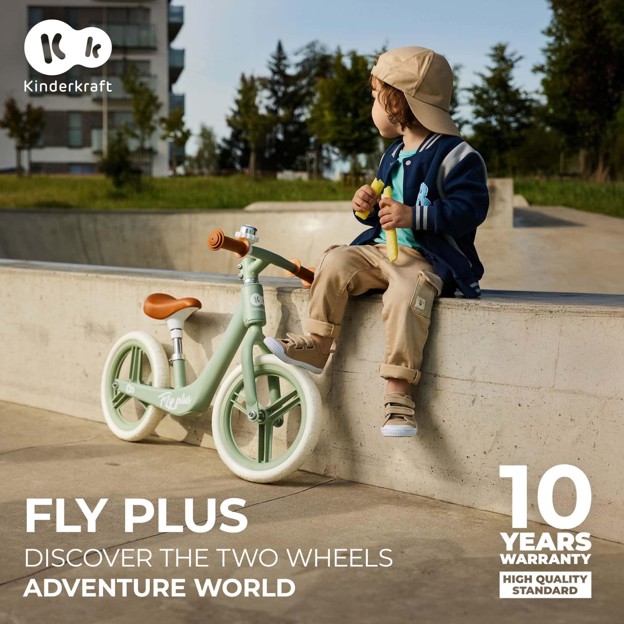 Kinderkraft FLY PLUS 2 rowery dziecięce, lekki rower biegowy, styl retro, magnezowy, konstrukcja retro, 2 lata, lekka konstrukcja, 2,8 kg, regulowane siodełko
