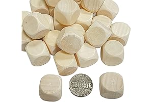 Unfinished Wood Cube Dice - 100 Pack