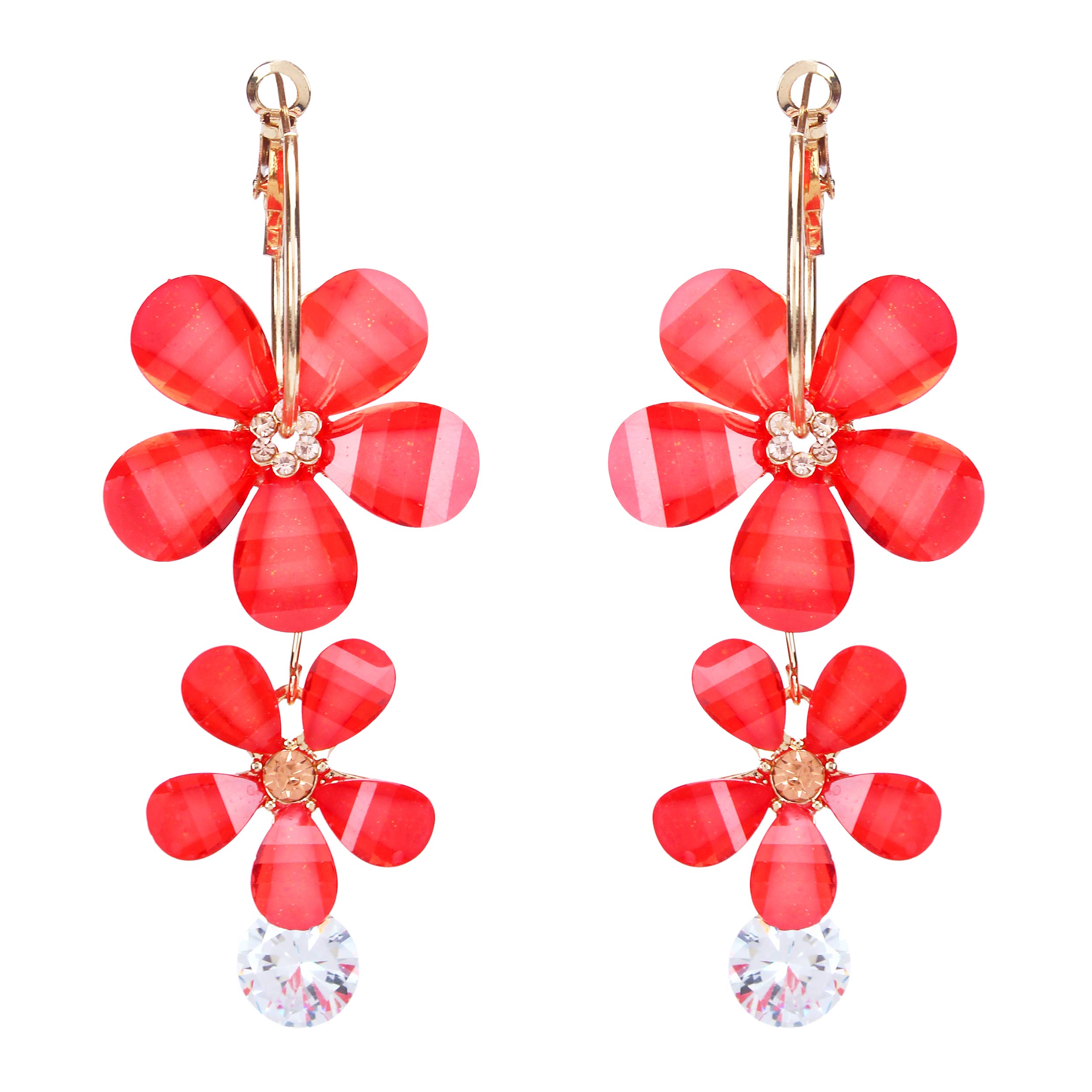 YouBella Jewellery Earings for women Crystal Earrings for Girls and Women (Red) (B07YV98DCZ) Amazon Price History, Amazon Price Tracker