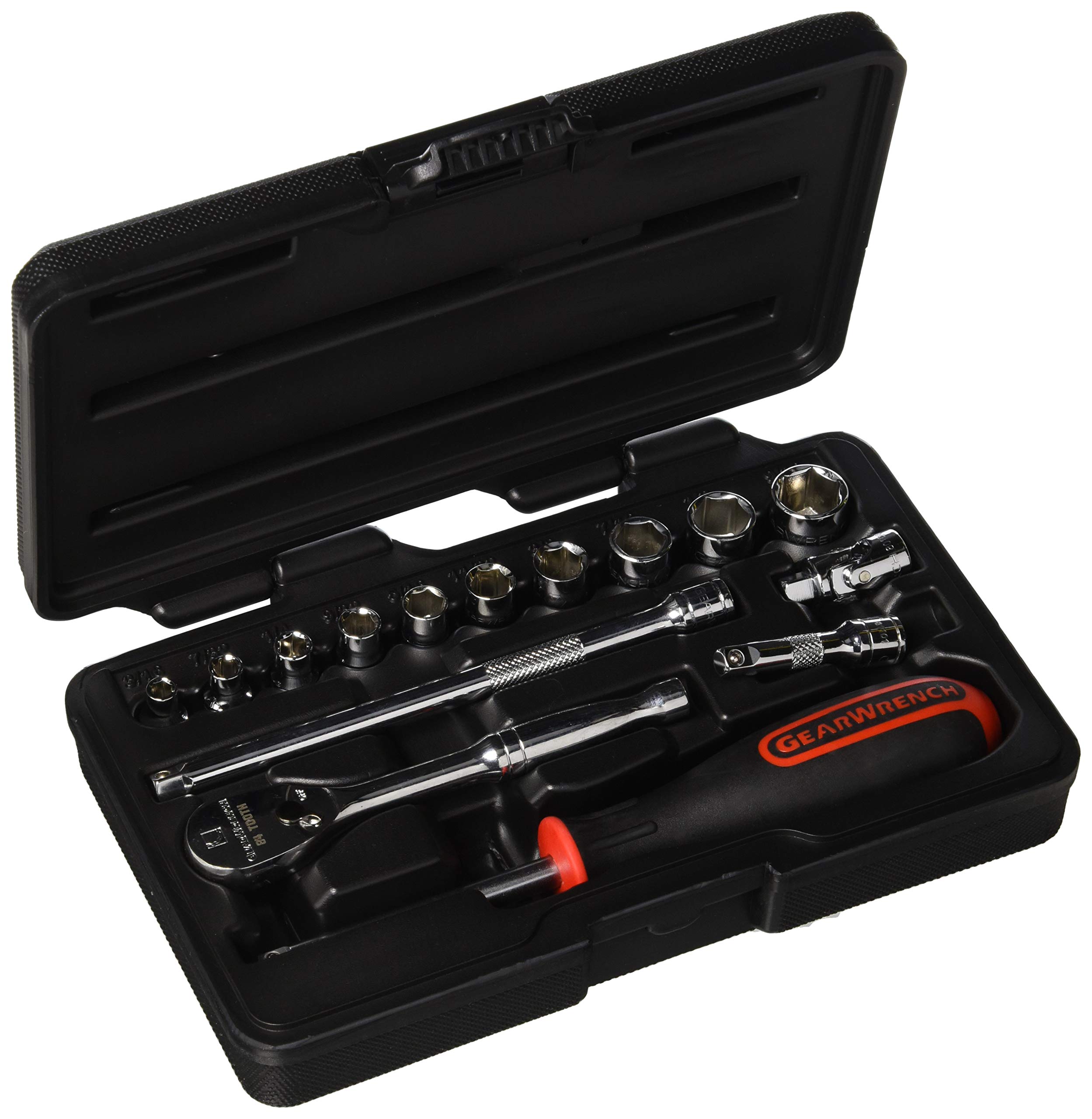 GEARWRENCH 80650 Jeu d'Outils Mécaniques SAE Standard 6 Points à Entraînement de 1/4", 15 Pièces