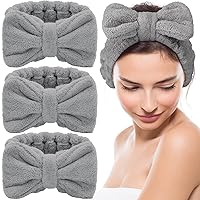 Vista 1 de Diadema de toalla de 3 piezas para mujer, diadema de maquillaje para lavar la cara, maquillaje de spa, diadema de microfibra con lazo para la ducha