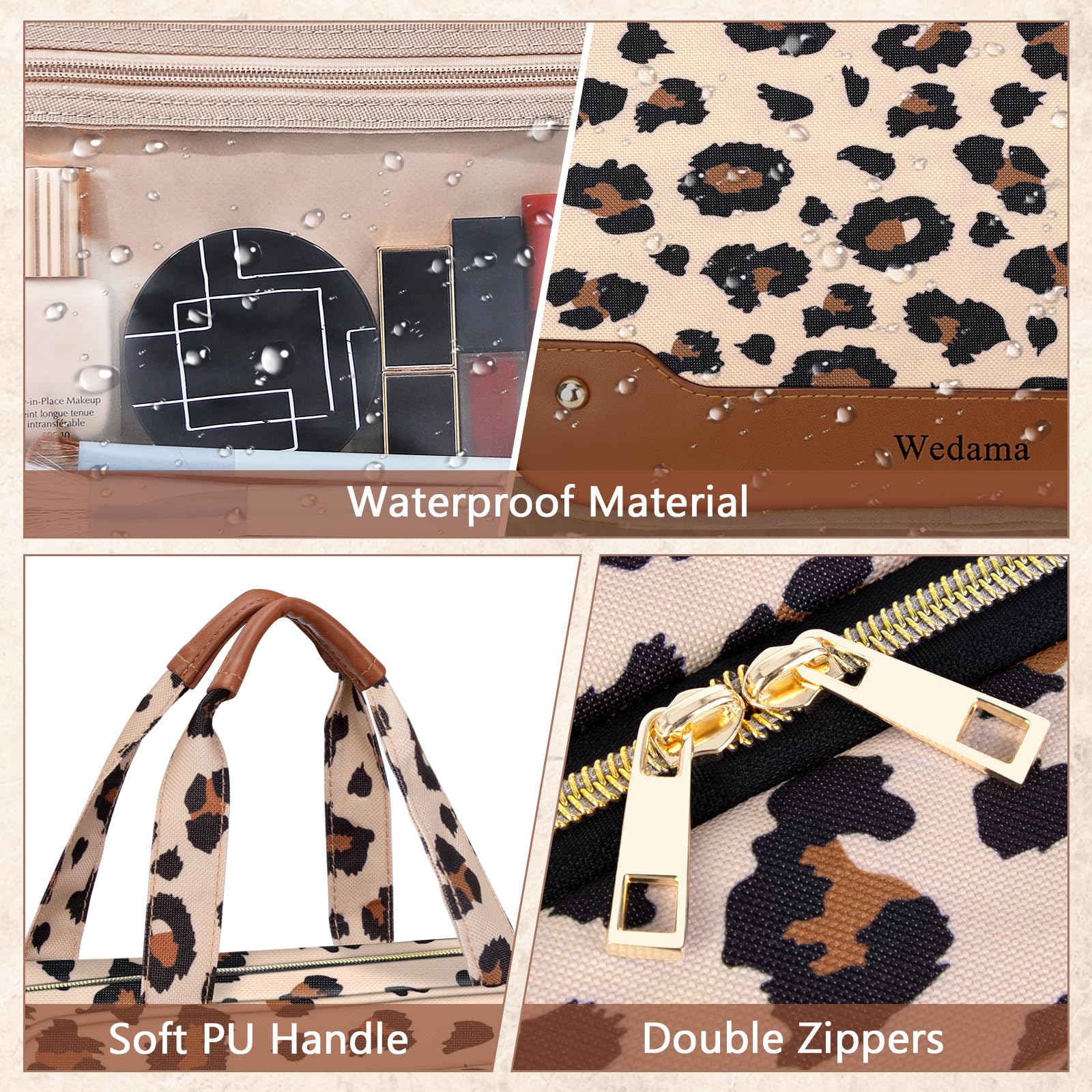 Wedama Neceser para mujer, bolsa de aseo colgante de viaje con compartimento organizador de joyas, bolsa de maquillaje, bolsa de maquillaje impermeable, bolsa de viaje para cosméticos, viajes, camping