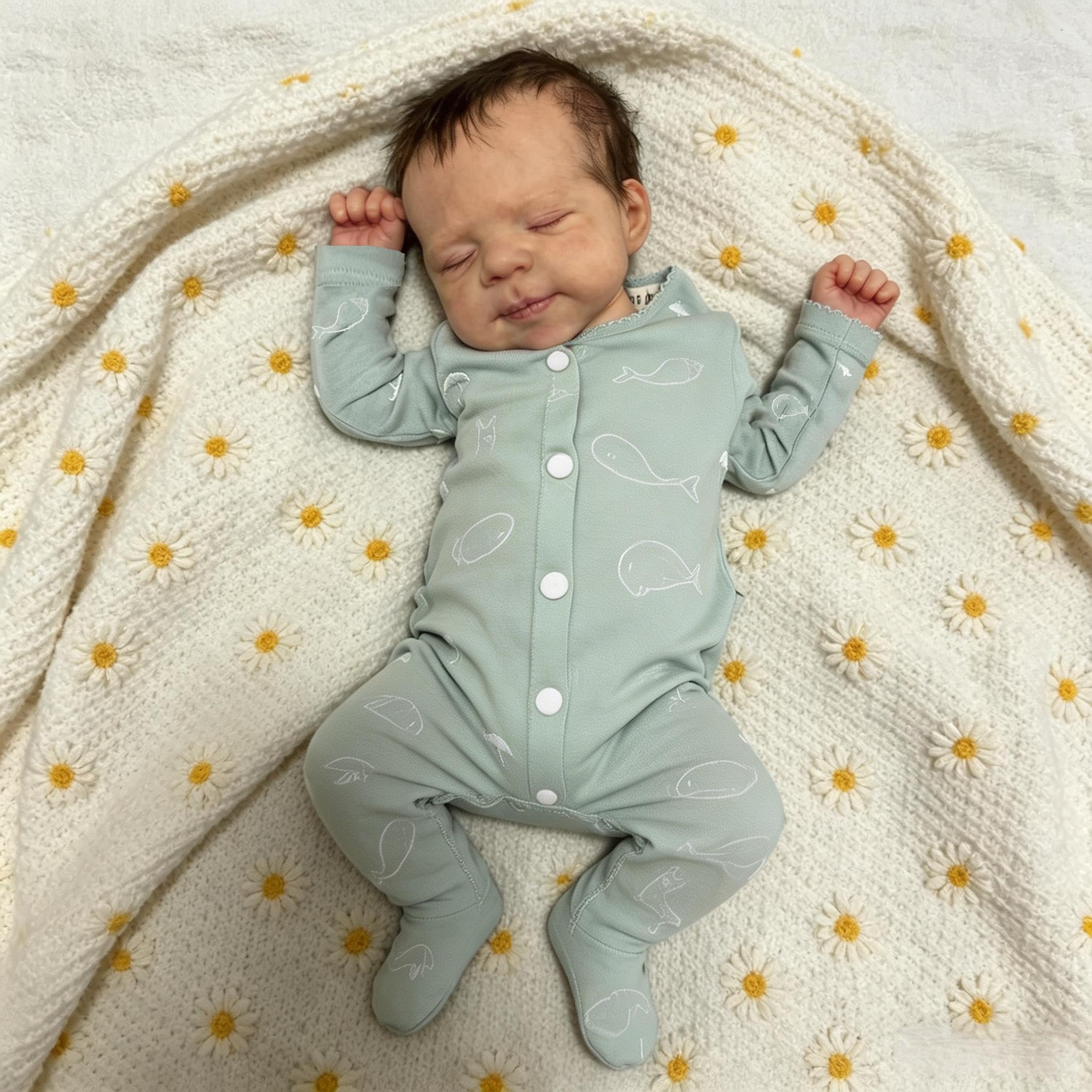 RXDOLL Reborn Baby Dolls Silicone Full Body Vinyl Boy,18 Inch Realistic Baby Dolls Rooted Hair That Look Real Lifelike Newborn Babies Doll with Toy Accessories Gift Set