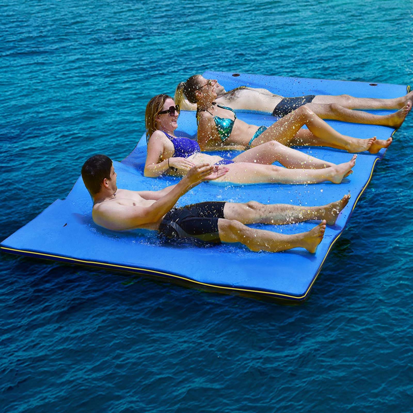 Goplus Floating Water Pad, 9'/12'/18' Lily Pad for Water Recreation and Relaxing, Tear-Resistant XPE Foam Floating Mat for Beach, Ocean, Lake