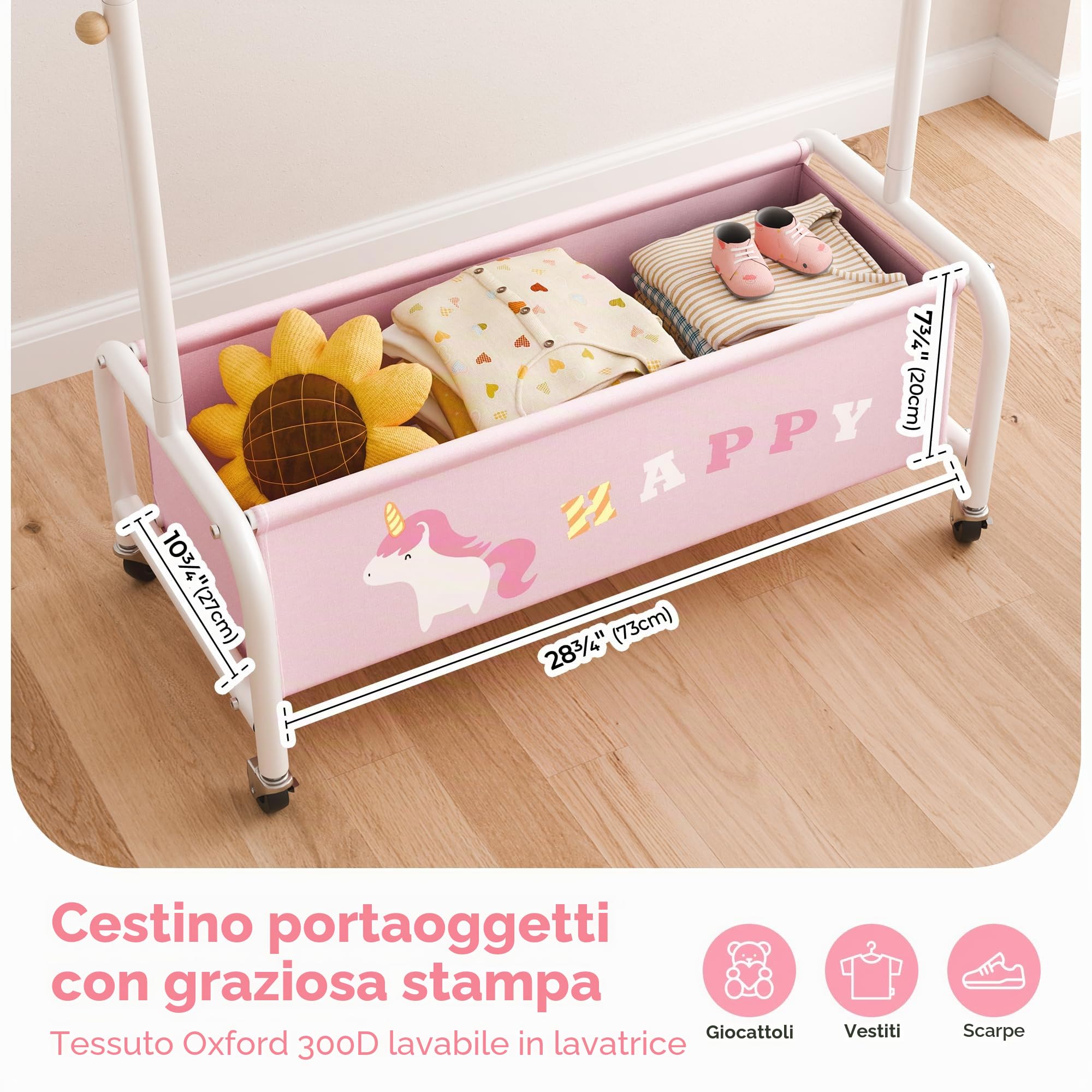 GRANNY SAYS Set di Scatola porta giochi bambini e Appendiabiti Bambini