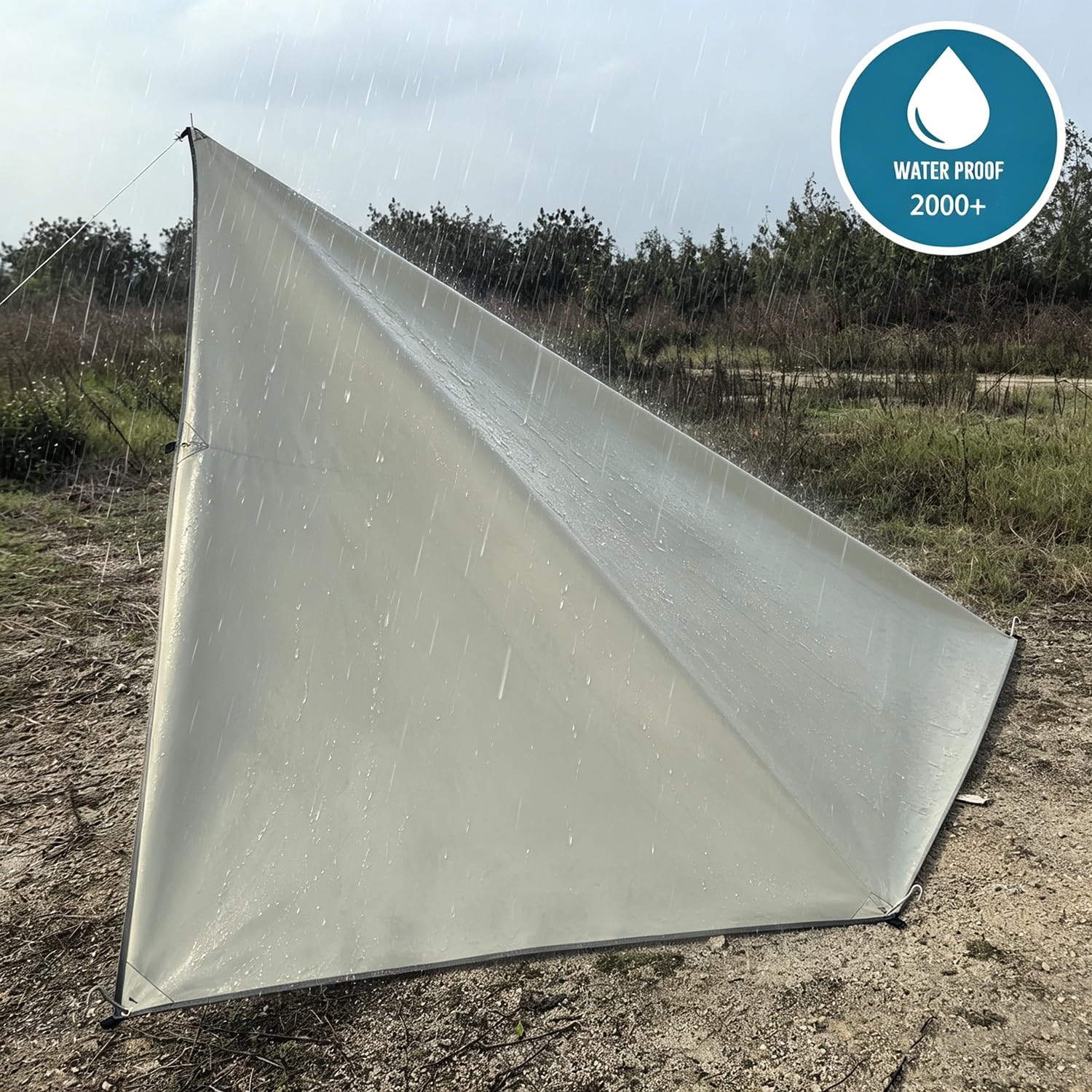 Toldo Camping Tarp Impermeable Tent Hamaca Fly Sunshade Ligera Ligero Shelter para Acampar Senderismo (Caqui, 3x5m)