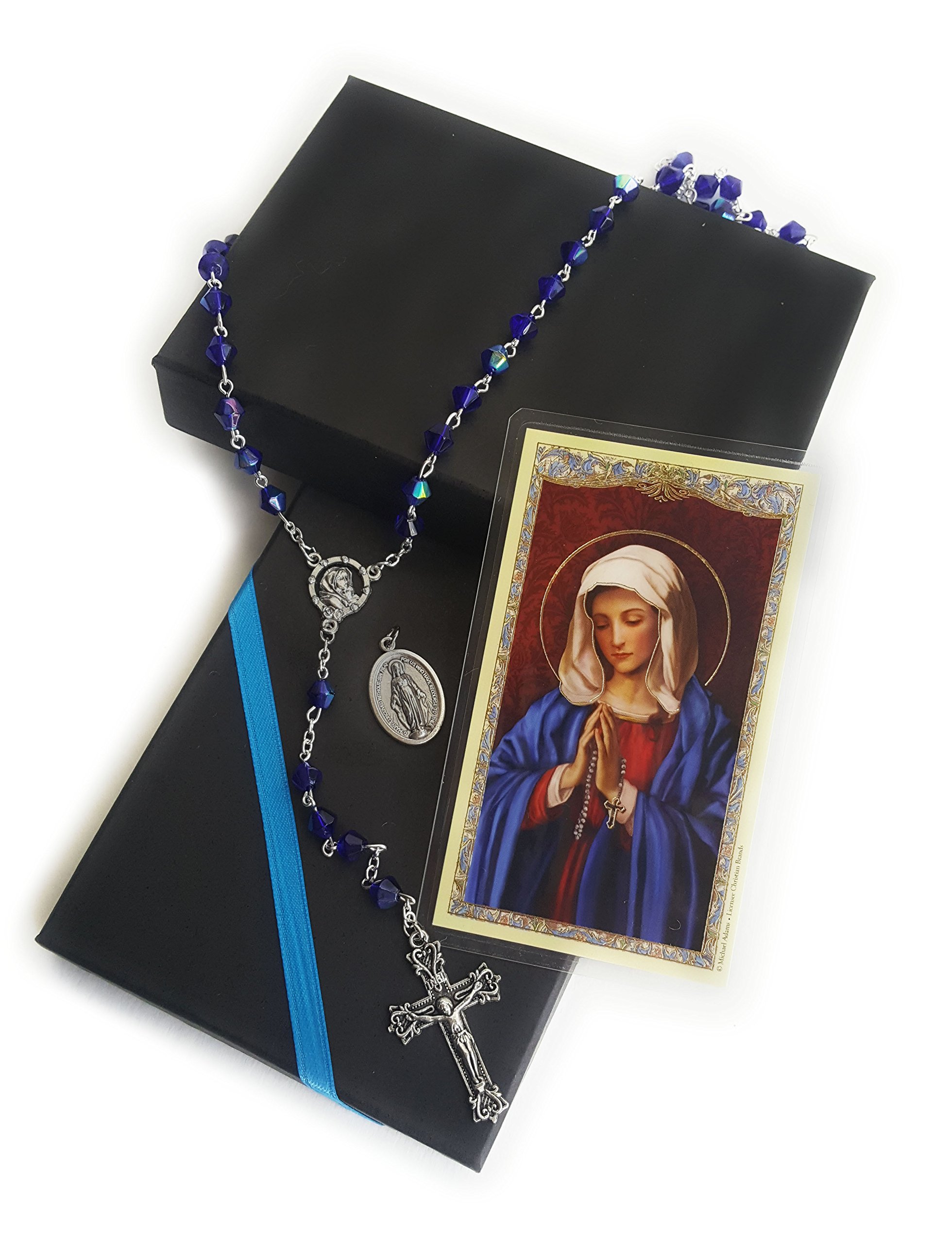 Elysian Gift ShopCatholic Rosary Gift Set, Includes Rorary, Medal holy Card Prayer