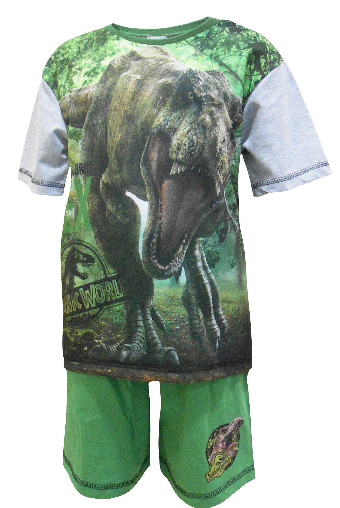 Jurassic World Boys Pyjamas Official T Rex Dinosaur Shorty Pjs