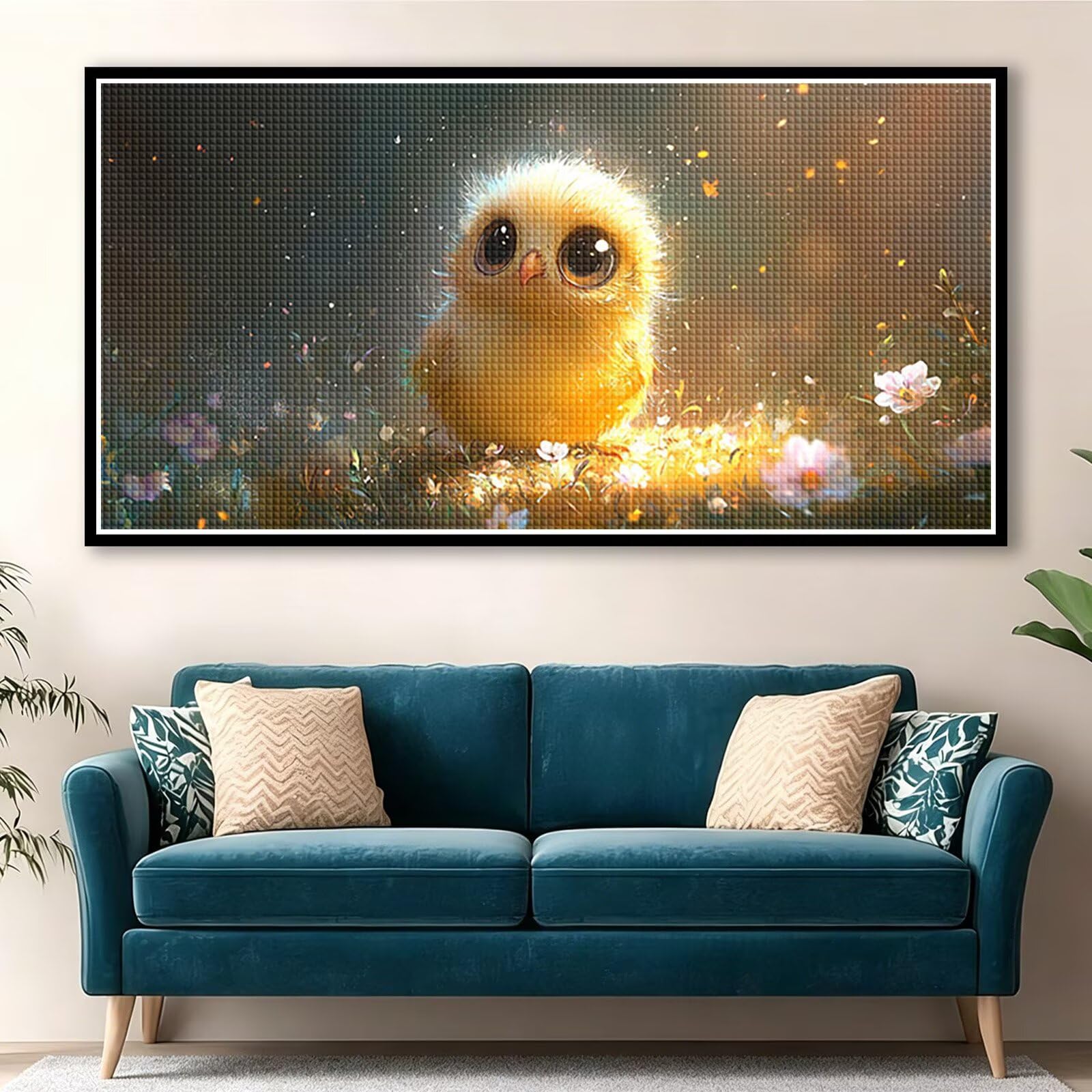 Diamond Painting Erwachsene Groß XXL 200x100cm, Eule Diamant Painting Bilder, 5D Tier Diamond Art Eckige Steine, DIY Crystal Art Stickerei Kreuzstich Bastelset für Deko Wohnzimmer Geschenke 0J-959