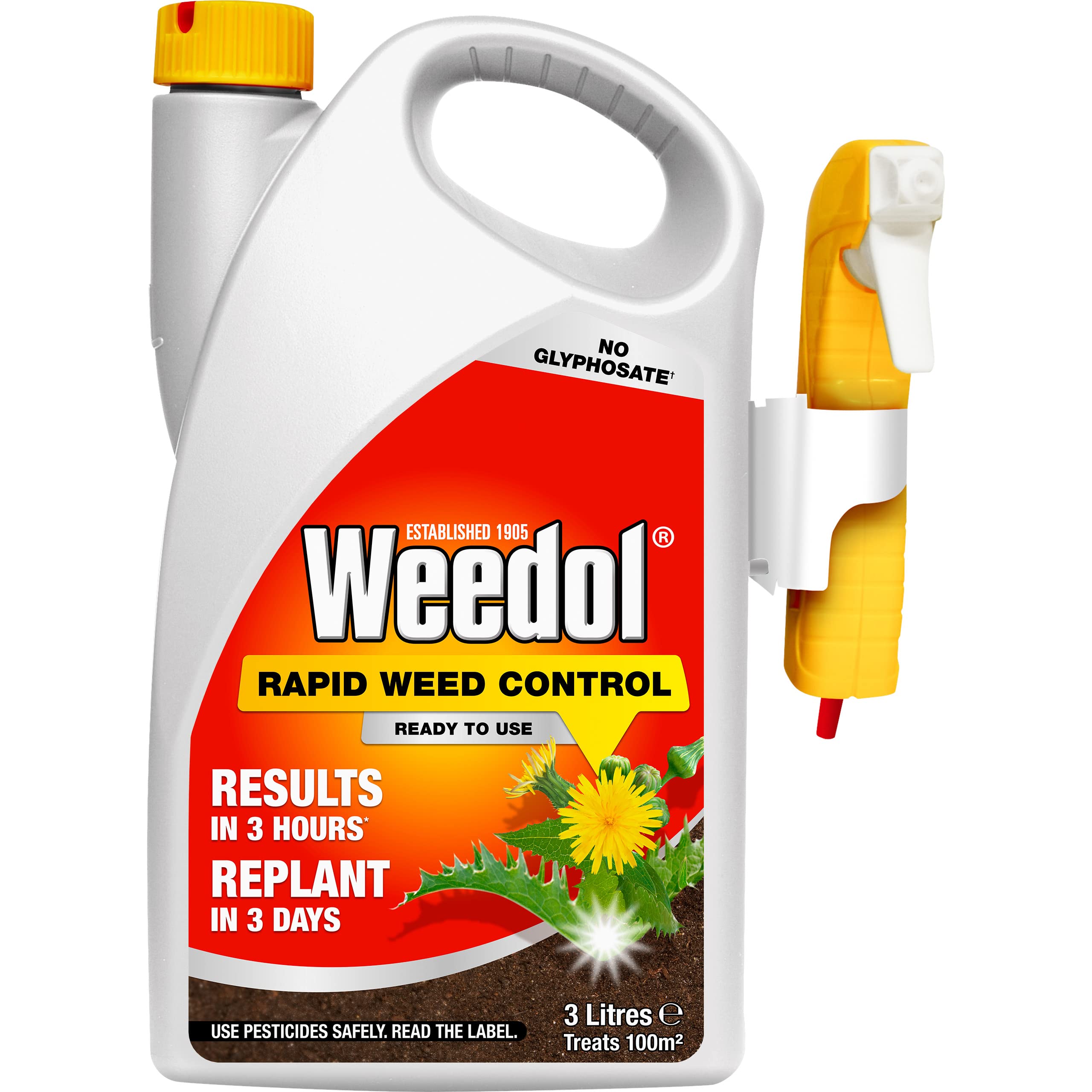 Weedol Rapid Weedkiller with Manual Sprayer, Ready To Use, 3L