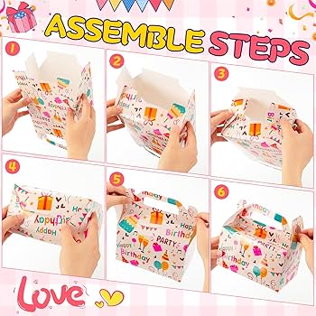 Amazon.com: Zhanmai 36 Pack Birthday Party Treat Box 6 Inch Goodie