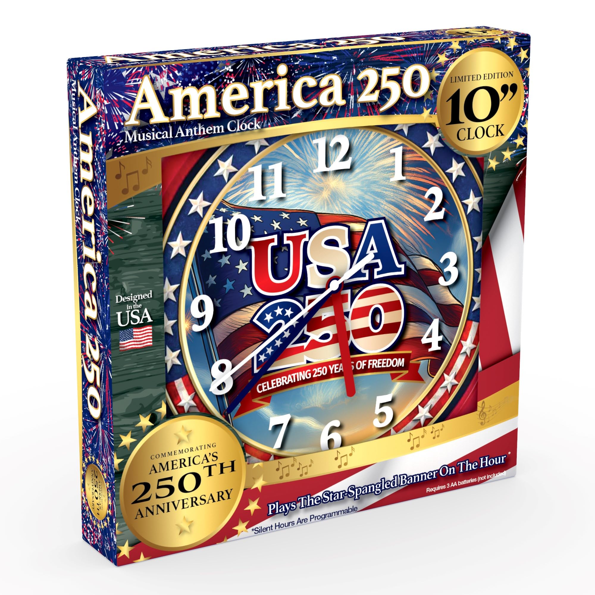 Amazon.com: Spark Innovators Wall Clock, America 250 Musical