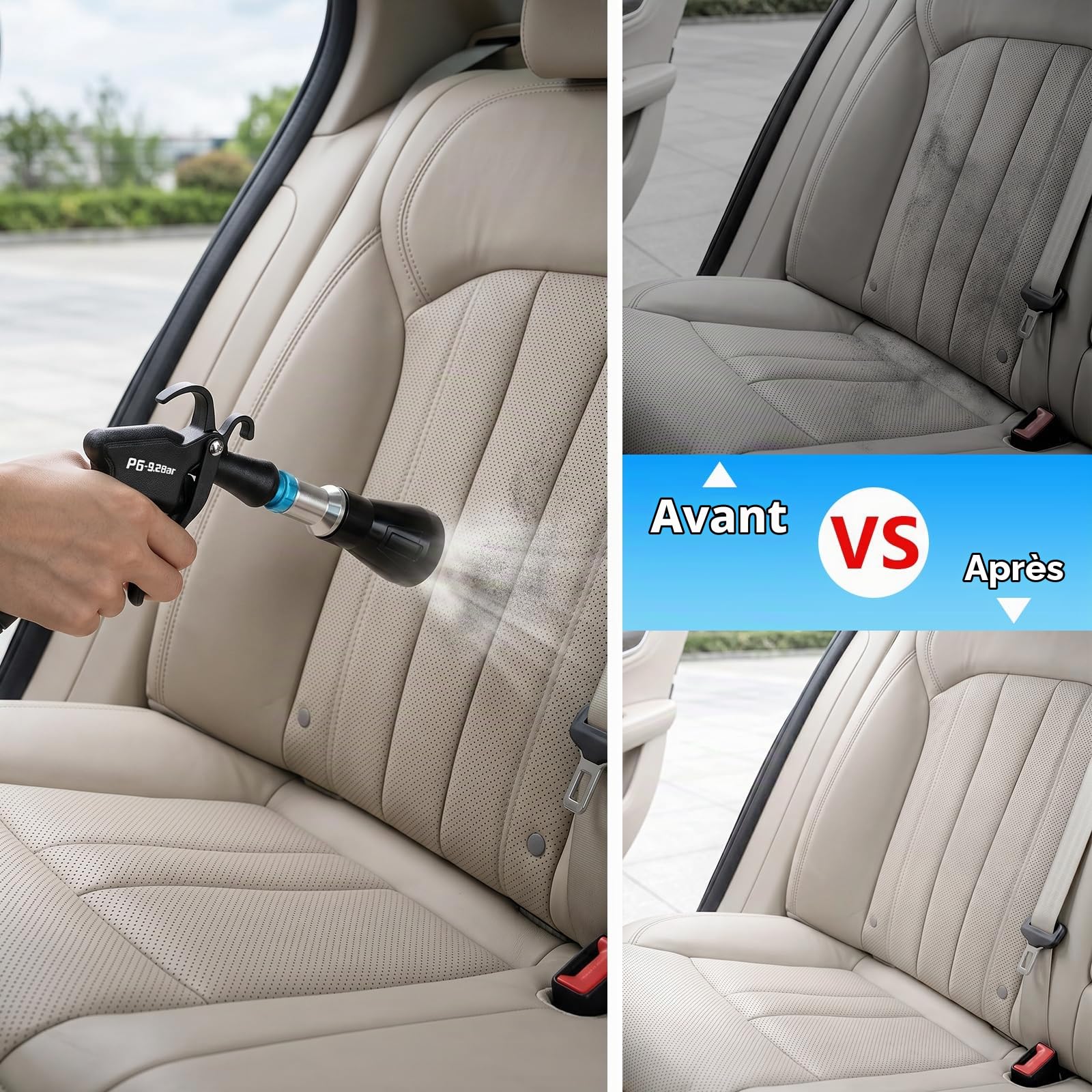 MYPIN Pistolet de Nettoyage Voiture avec Buse 2-en-1, 6 à 9,2 bar | Pistolet de Nettoyage Voiture à Air Comprimé pour le nettoyage intérieur des véhicules et Moquette