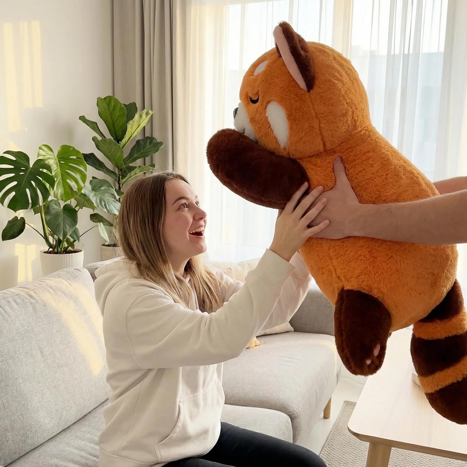 Red Panda Plush,Soft Red Panda Stuffed Animal,Cute Plush Toy,Simulation Animal Plushie, Cute Toy for Kids and Adults 90cm/35.4 Inches/2.95feet