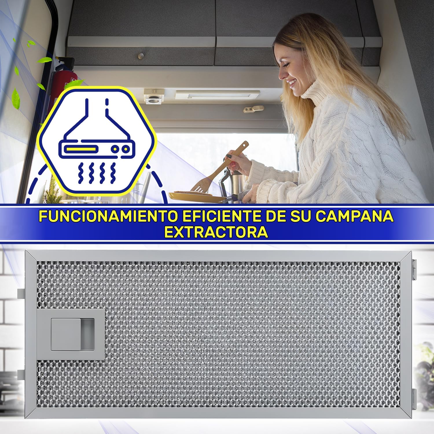 Aluminio Filtro Rejilla de Grasa para Campana Extractora 250 x 110 x 8 mm con Código Original 11022470 11018426 para Bosch para Balay para Siemens para Neff - Garantía de 10 Años - MONTERAL