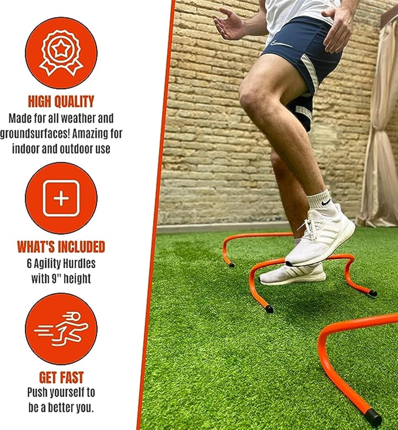 Speed Training Agility Hurdles for Athletes - 2-Pack - Speed and Agility Training Equipment for Soccer Basketball Football Hurdle Training (Size : H 40cm)