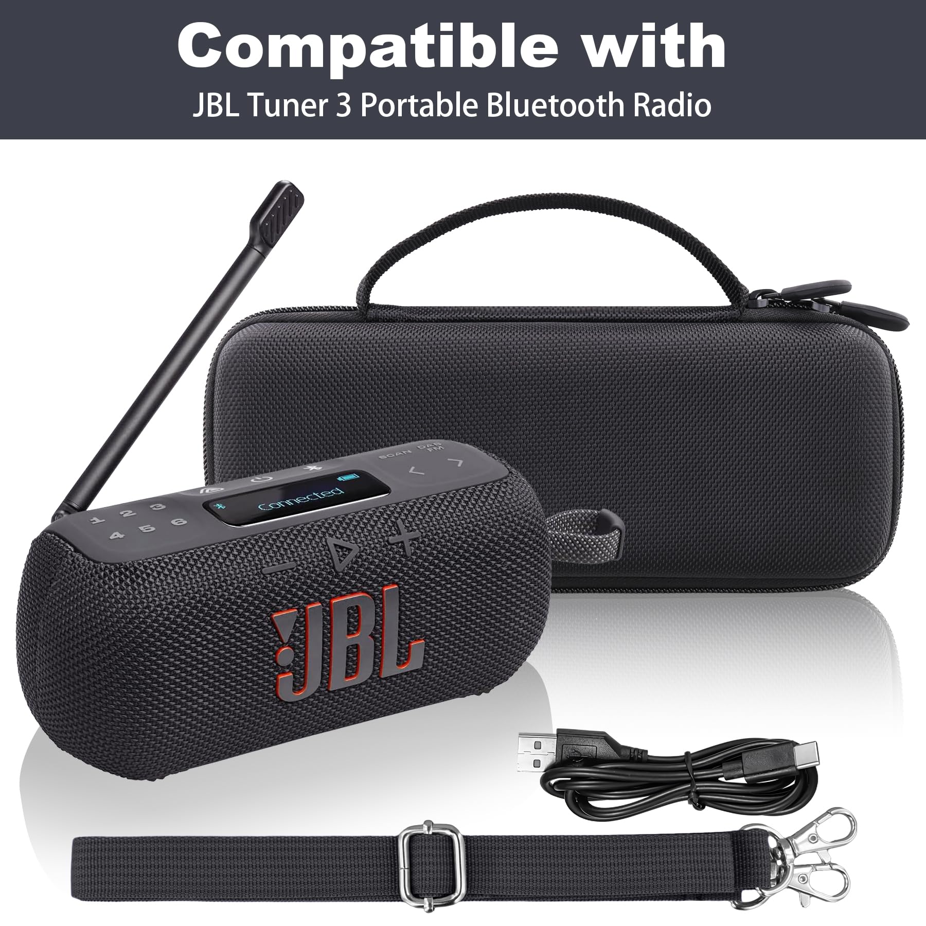 co2CREA Dur Étui de Voyage Rigide Housse Cas Coque pour JBL Tuner 3 Portable