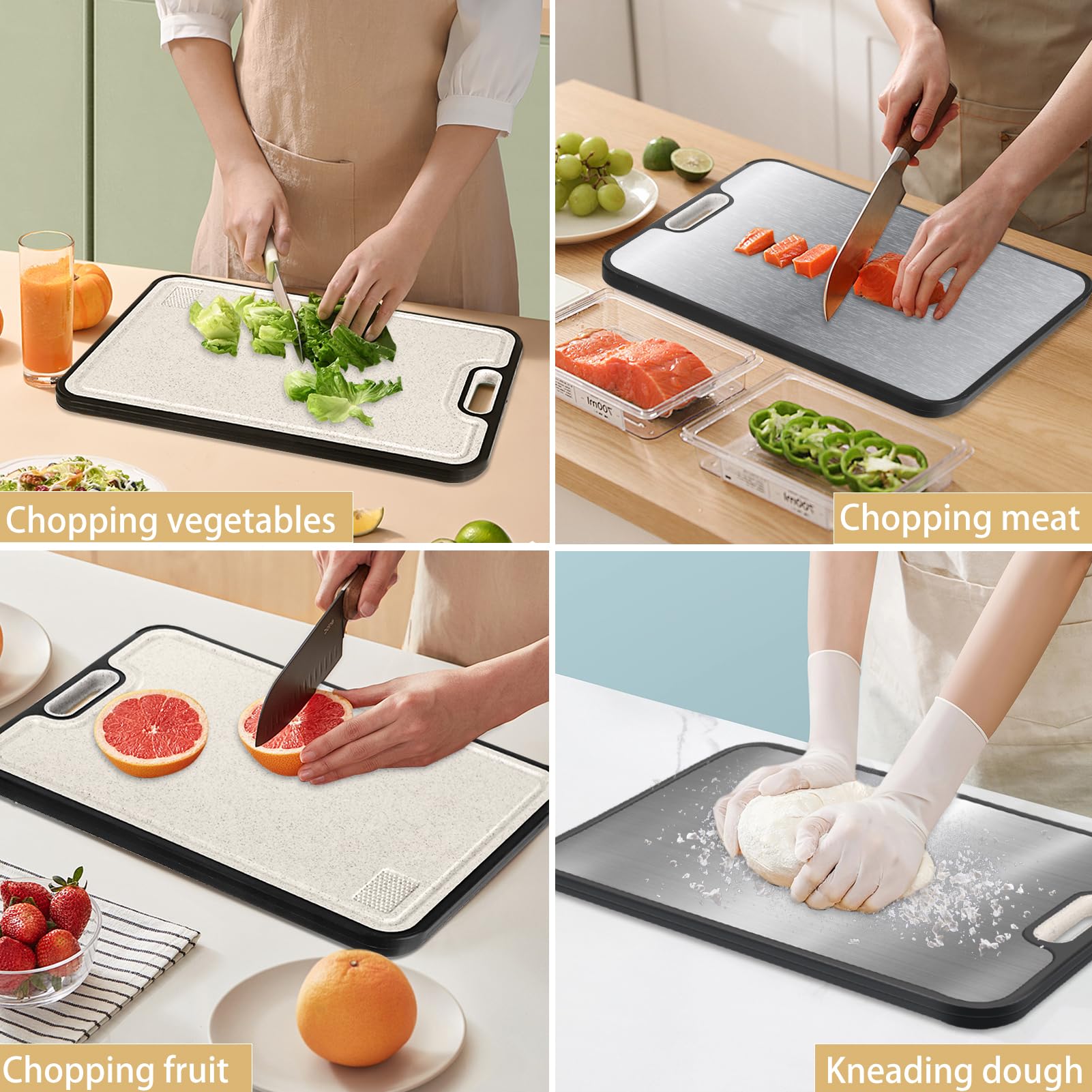 Zikenis Planche à Découper Inox Cuisine Antibactérienne Maille Résistant aux Rayures