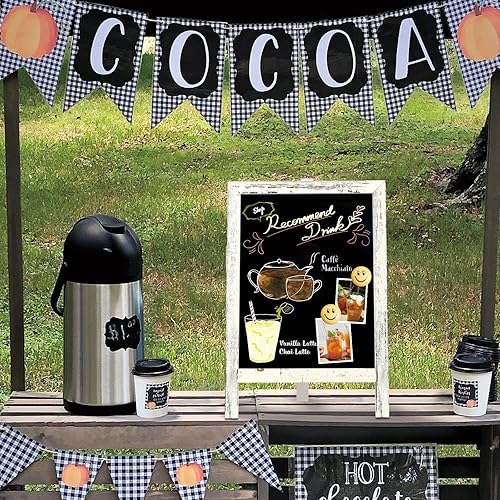 Miniatura 7 de 4 THOUGHT Letreros pequeños de pizarra de mesa para alimentos, 9.5 x 14 pulgadas, mini pizarra magnética de madera con soporte para niños,