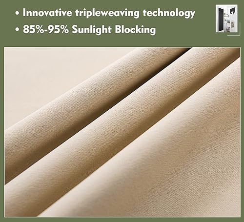 Miniatura 4 de PI Cortina opaca para puerta, privacidad con aislamiento térmico, cortina de puerta francesa para puerta de cristal, aula, puerta corredera, cortina