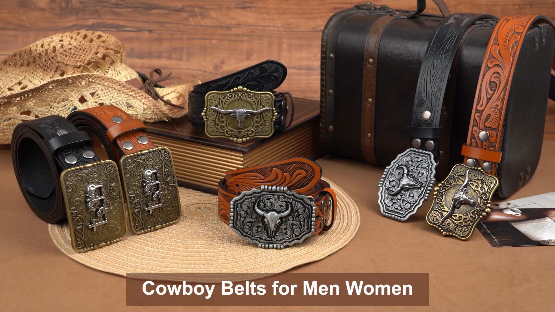 4842 Cowboy Western Belts For Men Women Buckle Belt Country WHIPPY Western Genuine Leather Belt for Women Men Cowgirl  main image 4