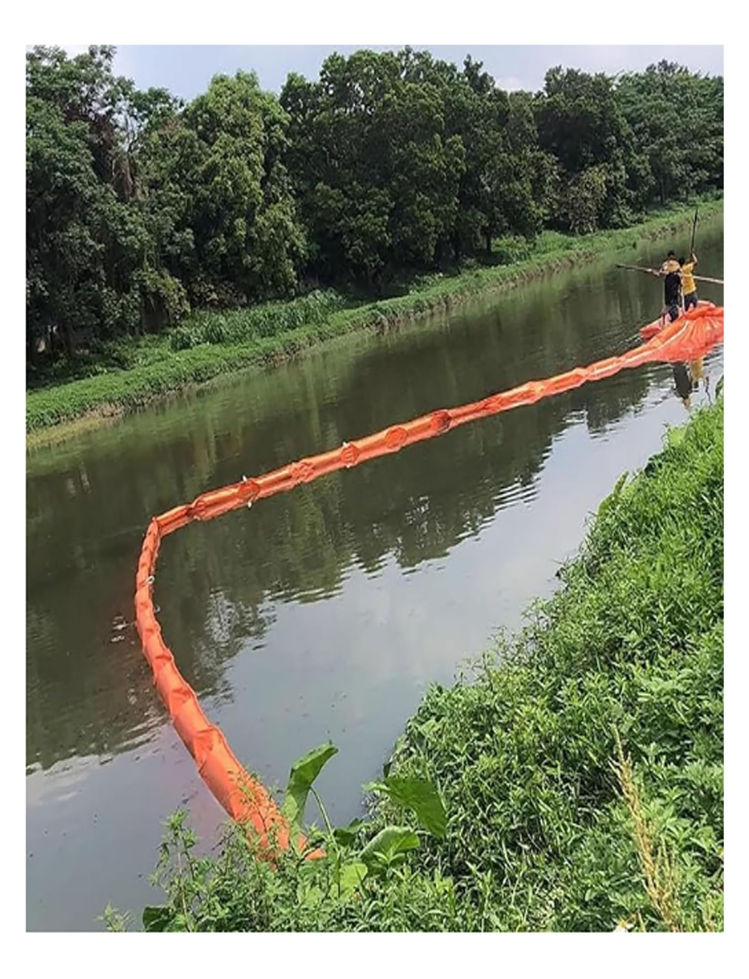 DUANHOZ PVC Oil Boom,Customizable PVC Floating Oil Boom - Heavy-Duty Reusable Spill Barrier for Rivers, Lakes & Emergency Response | 1000x35cm (32.8ft x 13.8in)
