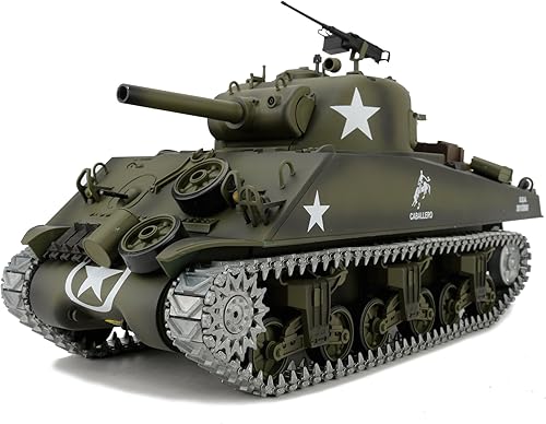 Modificado TK7.0 Edition 1/16 2.4ghz Control remoto US M4A3 Sherman Tank Modelo (torreta giratoria de 360 grados) (caja de engranajes de acero)