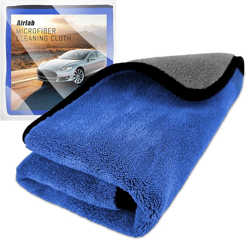 Airlab XXL Chiffon Microfibre Séchage Voiture 90x60CM, 500GSM Serviette Super Absorbant Anti Rayures Polissage Detail Auto Moto Vitre Salle de Bain, Lingette Entretien Professionnel Efficace Nettoyage