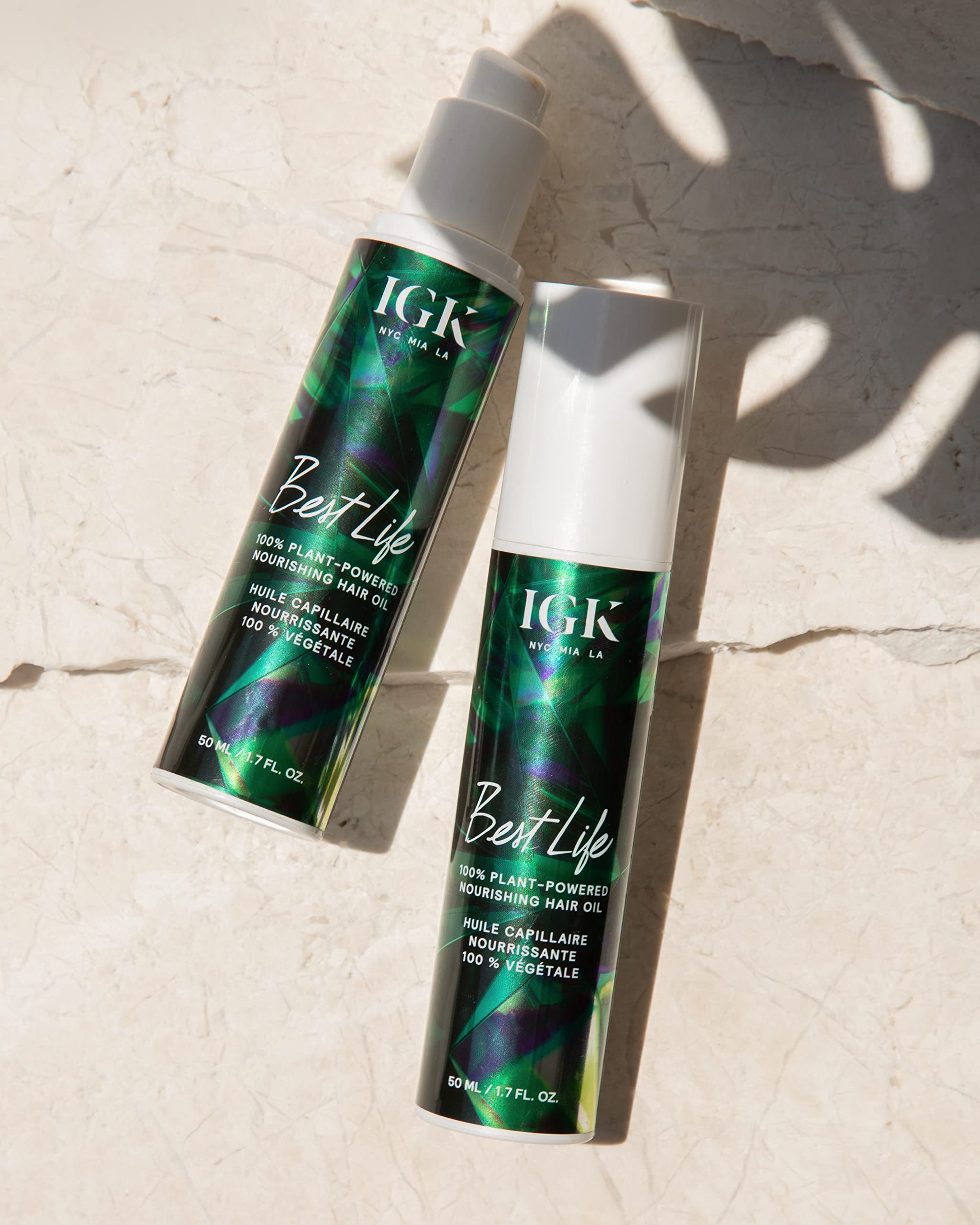 IGK BEST LIFE 100% Plant Powered Nourishing Hair Oil | Smooth + Soften + Heat Protectant | Vegan + Cruelty Free |